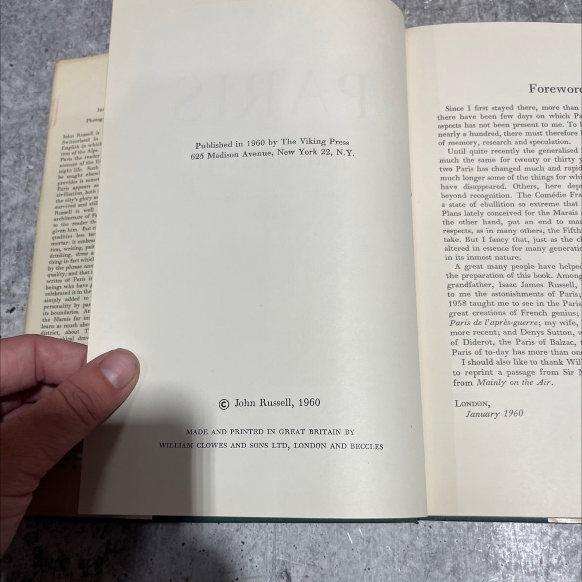 paris book, by john russell, 1960 Hardcover image 3