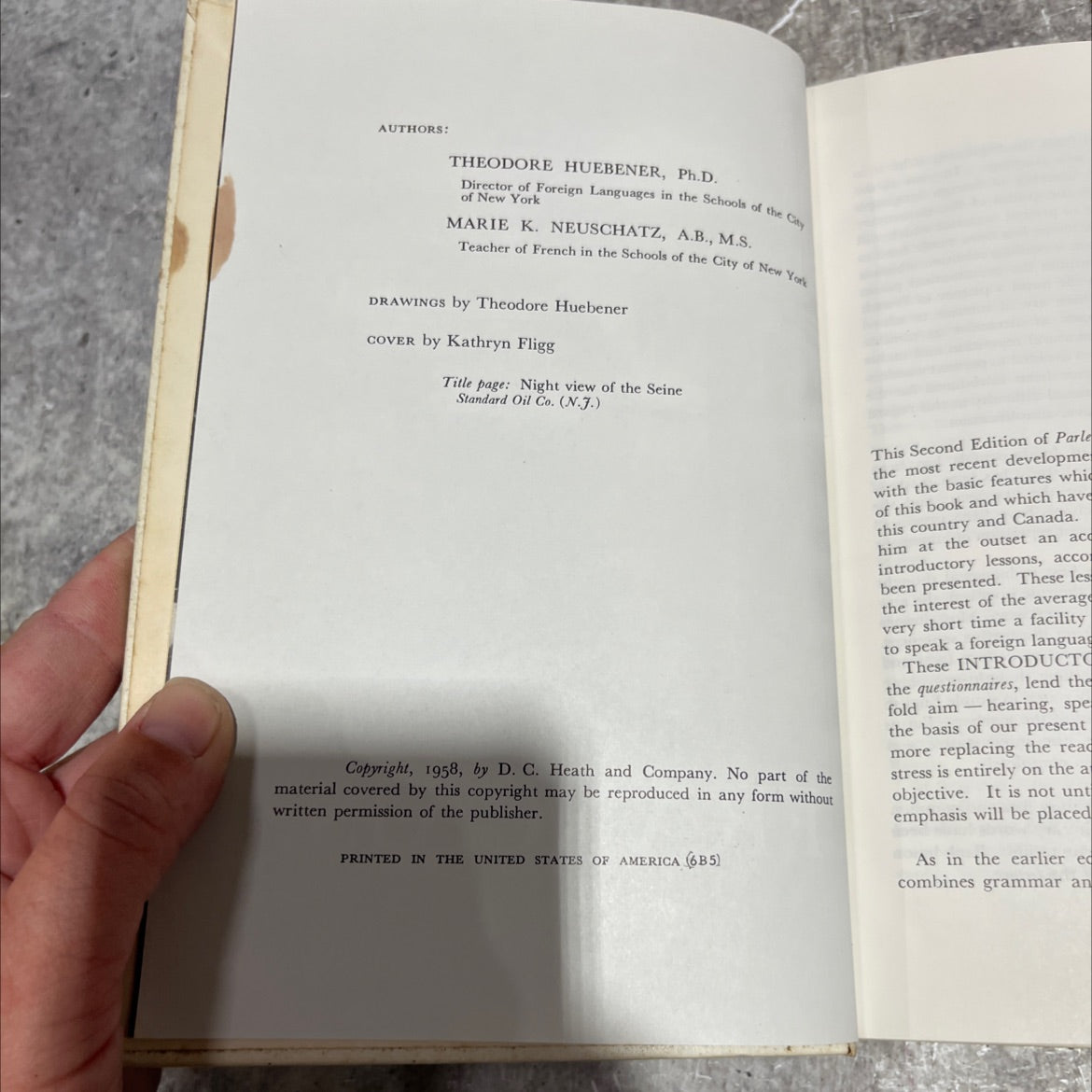 parlez-vous a first book in french book, by theodore huebener, marie k. neuschtatz, 1958 Hardcover image 3