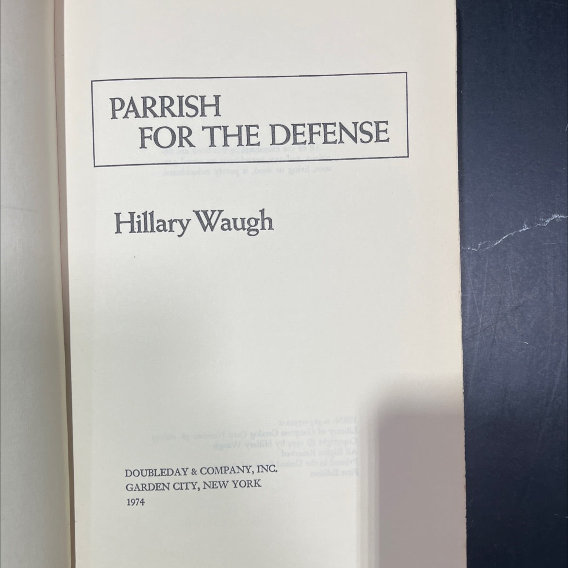 parrish for the defense book, by Hillary Waugh, 1974 Hardcover image 2