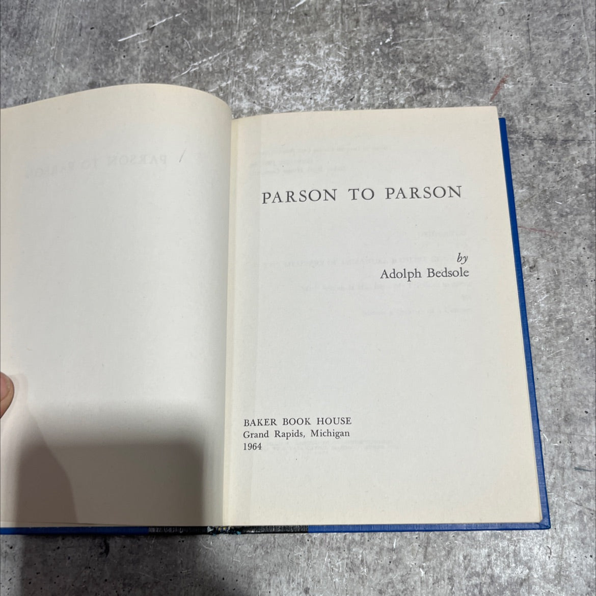 parson to parson book, by adolph bedsole, 1964 Hardcover image 2