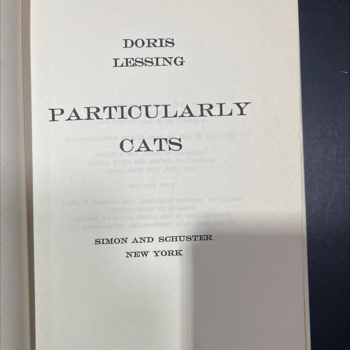 particularly cats book, by doris lessing, 1967 Hardcover image 2