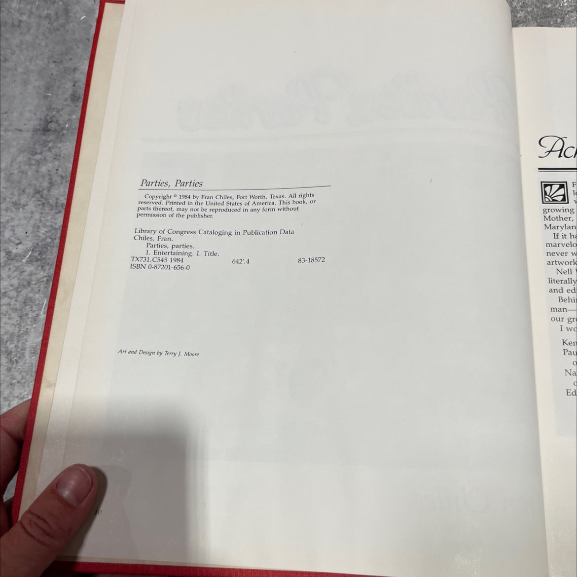 parties, parties book, by Fran Chiles, 1984 Hardcover image 3