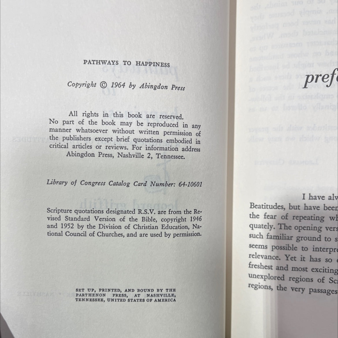 pathways to happiness a devotional study of the beatitudes book, by leonard griffith, 1964 Hardcover image 3