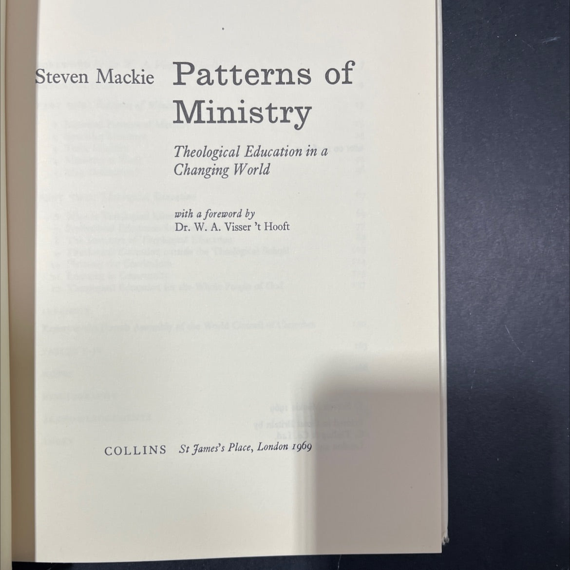 patterns of ministry theological education in a changing world book, by Steven Mackie, 1969 Hardcover image 2