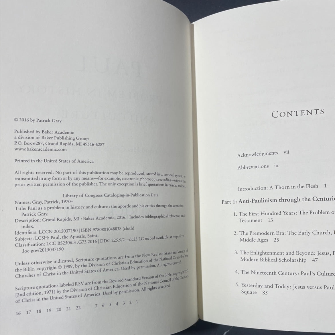 paul as a problem in history and culture the apostle and his critics through the centuries book, by patrick gray, 2016 image 3