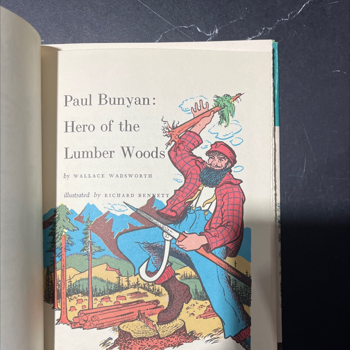 paul bunyan: hero of the lumber woods book, by wallace wadsworth, 1970 Hardcover image 2