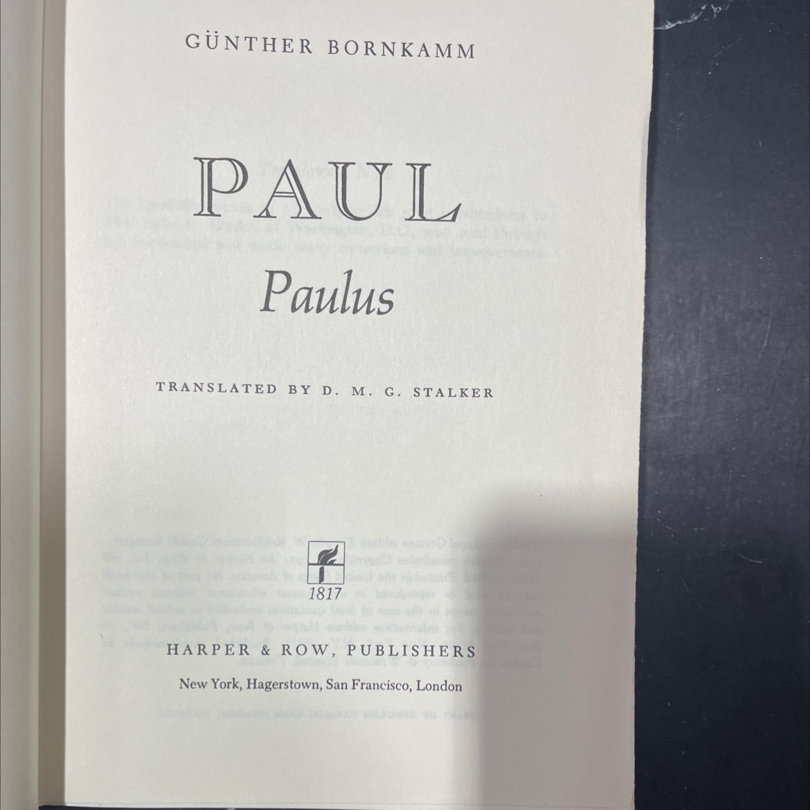 paul book, by günther bornkamm, 1971 Hardcover image 2