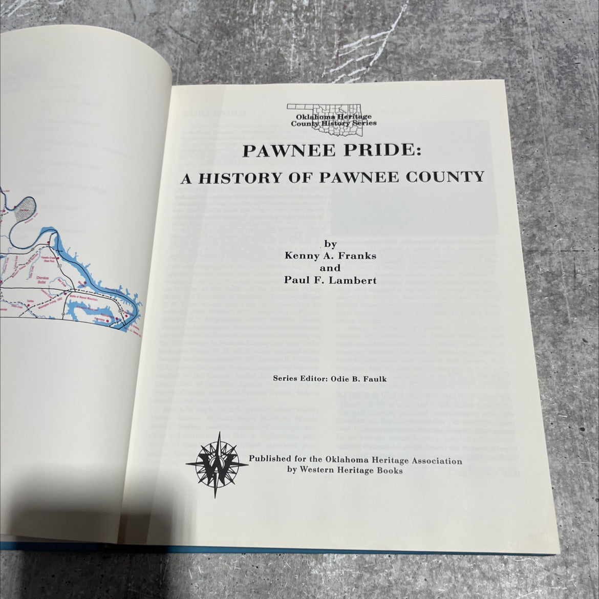 pawnee pride: a history of pawnee county book, by kenny a. franks and paul f. lambert, 1994 Hardcover image 2