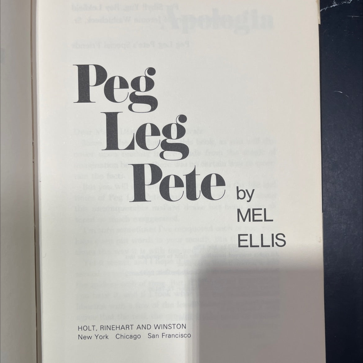 peg leg pete book, by mel ellis, 1973 Hardcover image 2