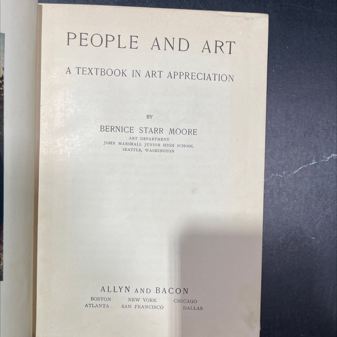 people and art a textbook in art appreciation book, by bernice starr moore, 1932 Hardcover image 2