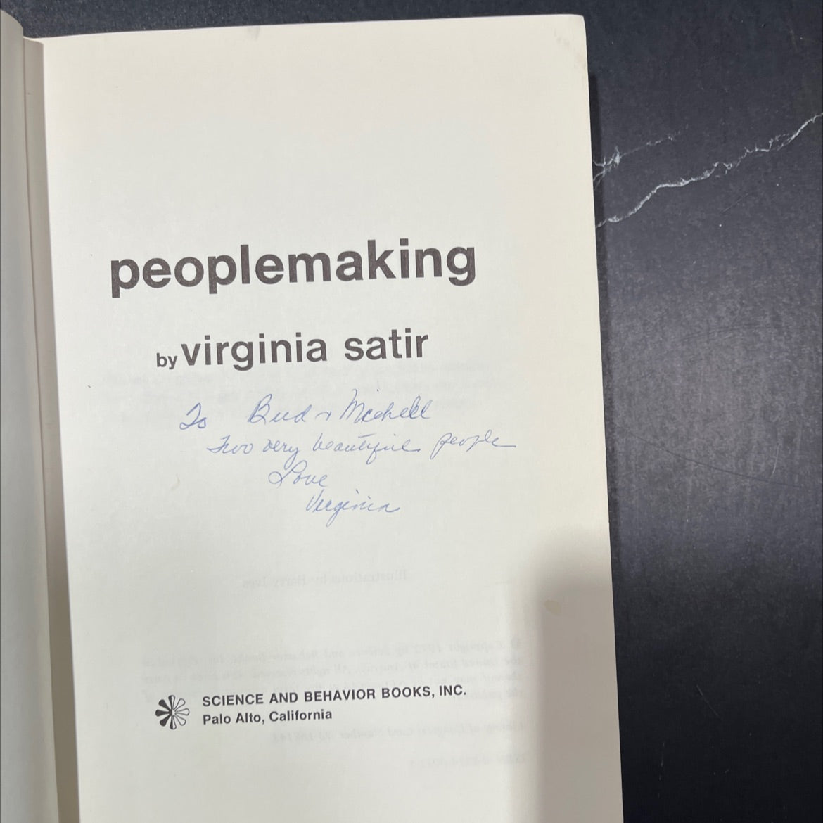 SIGNED peoplemaking book, by Virginia satir, 1972 Hardcover image 2
