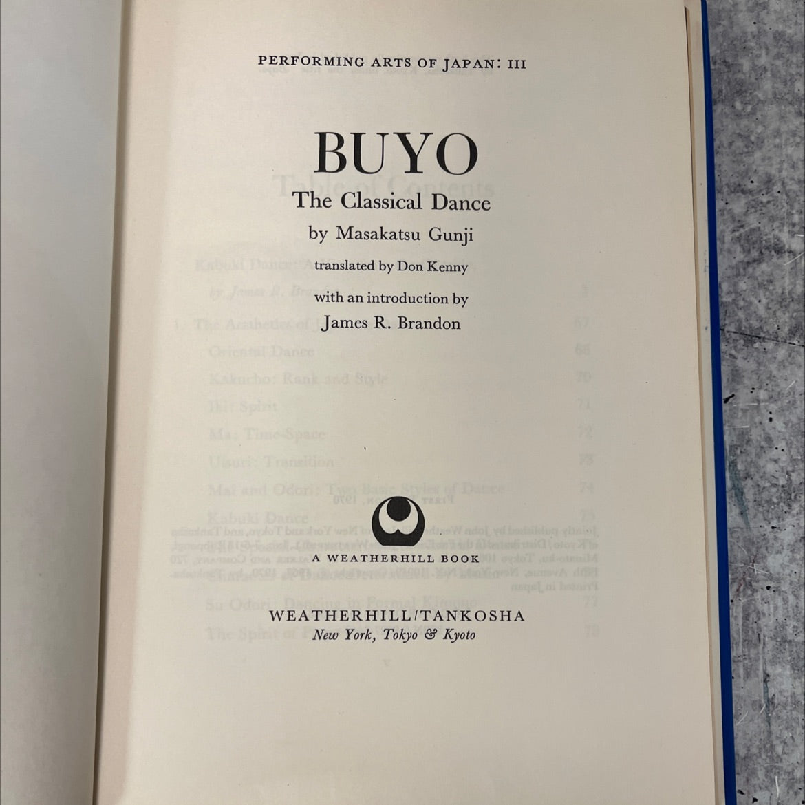 performing arts of japan: iii buyo the classical dance book, by masakatsu gunji, 1970 Hardcover, First Edition image 2