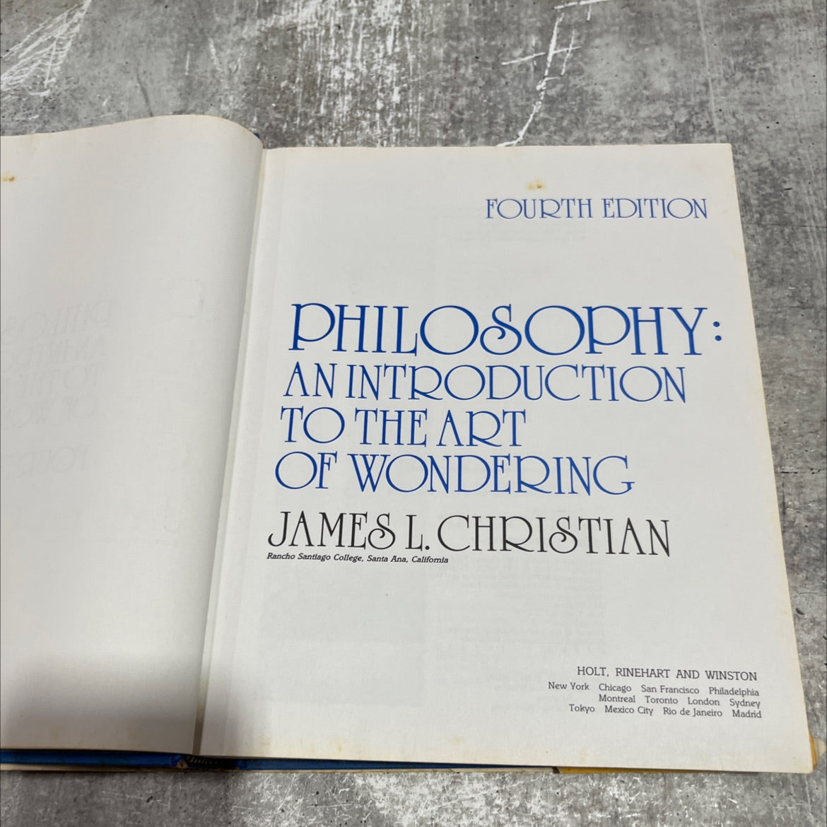 philosophy: an introduction to the art of wondering book, by James L. Christian, 1986 Hardcover image 2