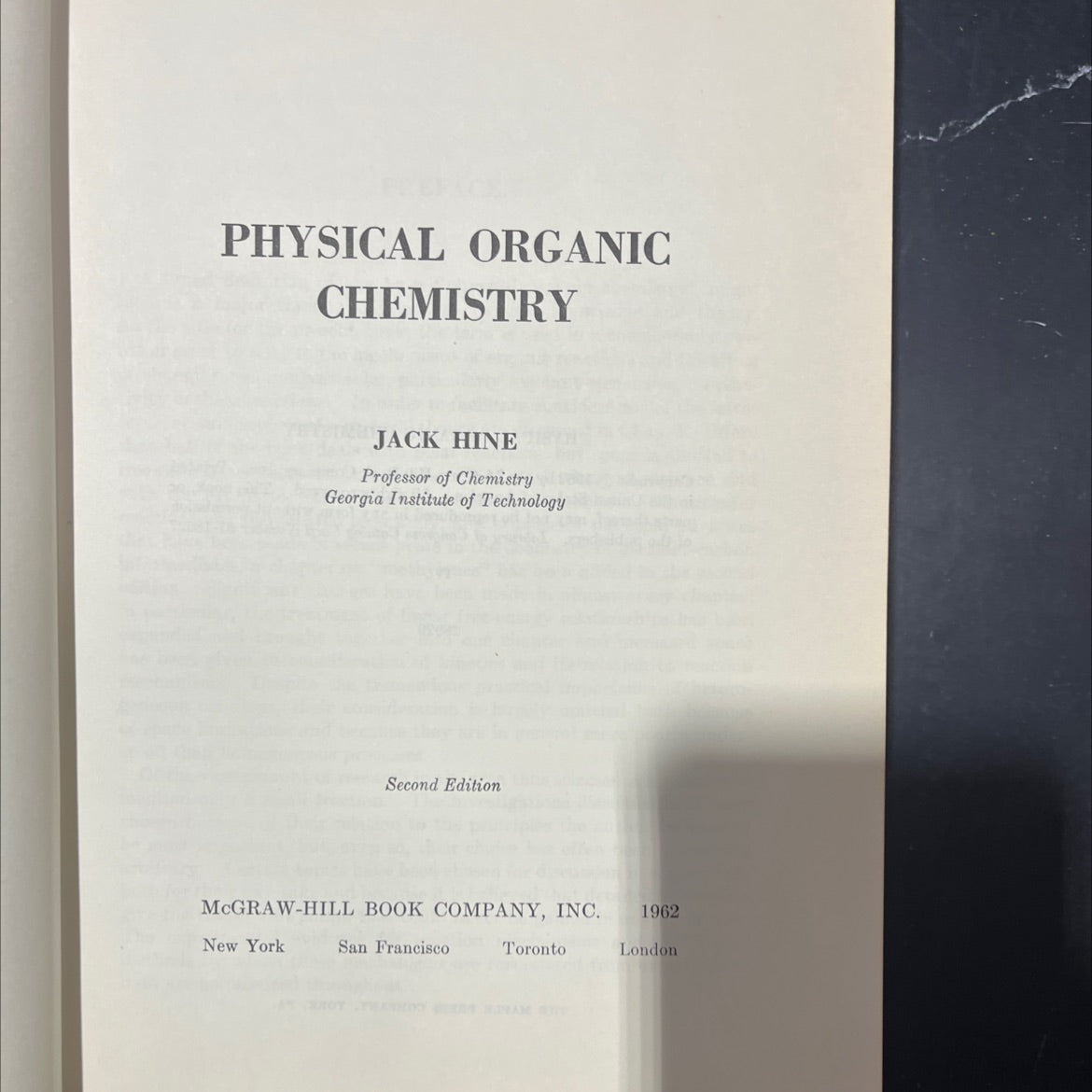 physical organic chemistry book, by jack hine, 1962 Hardcover image 2