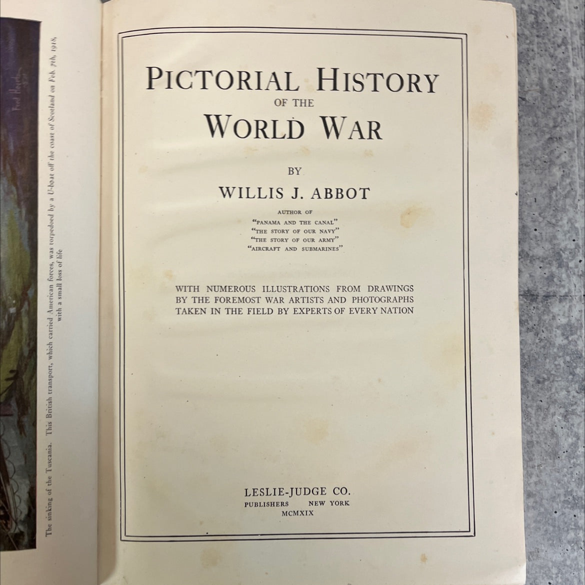 pictorial history of the world war book, by willis j. abbot, 1919 Hardcover, Antique image 2