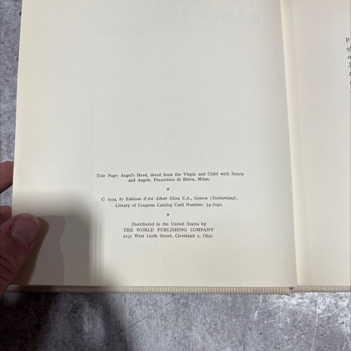 piero della francesca book, by unknown, 1954 Hardcover image 3