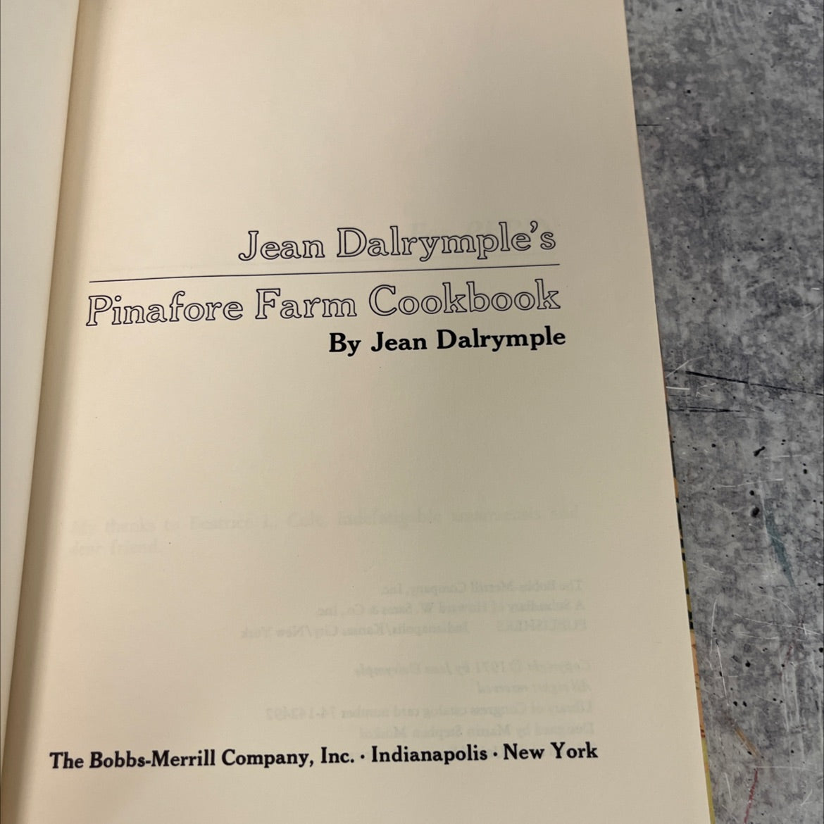 pinafore farm cookbook book, by jean dalrymple, 1971 Hardcover image 2