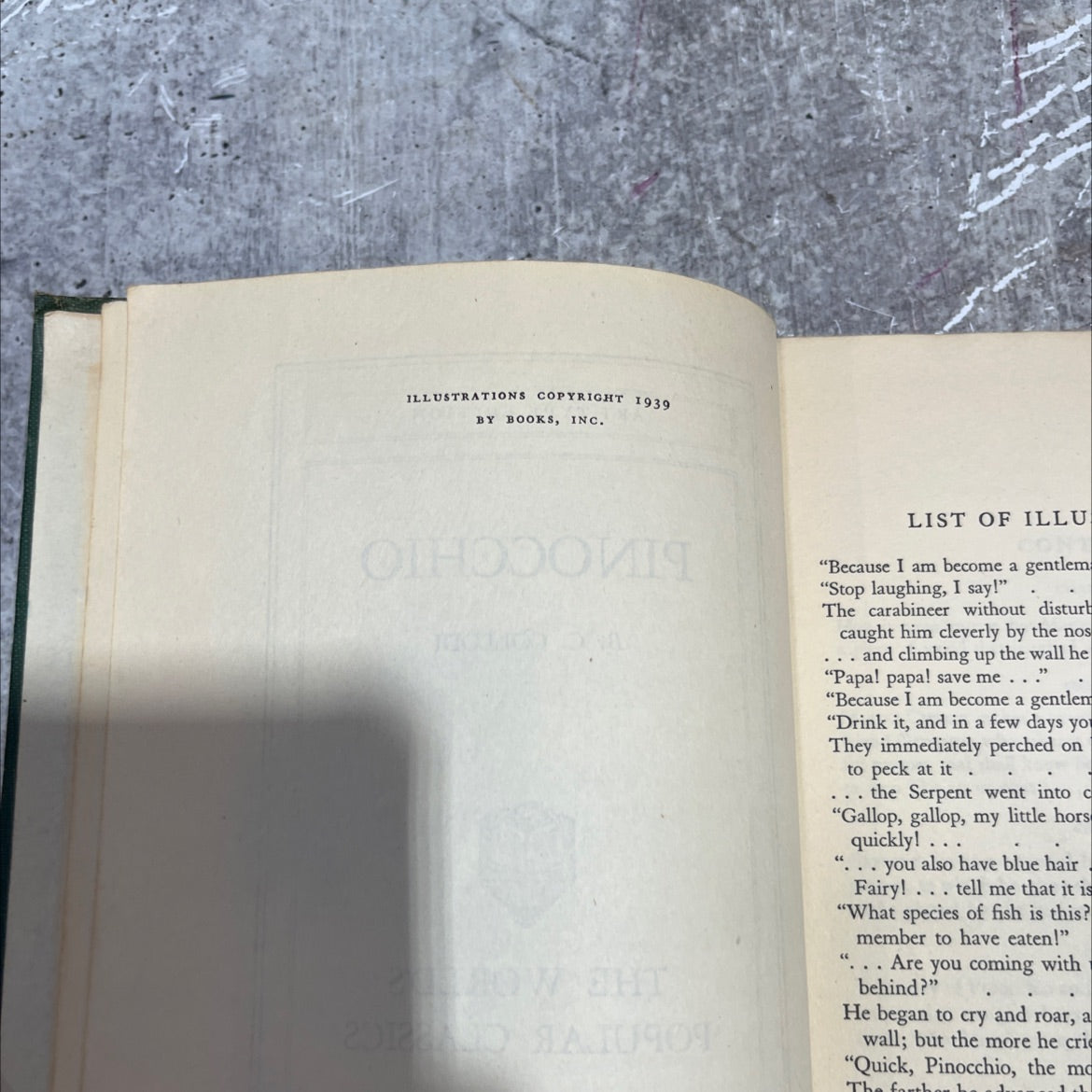 pinocchio book, by c. collodi, 1939 Hardcover image 3