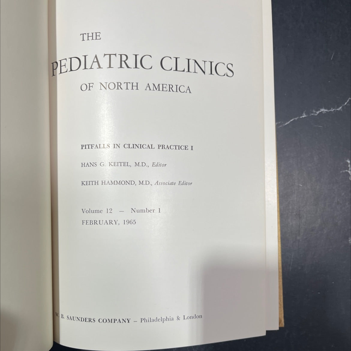 pitfalls in clinical practice book, by hans g. keitel, m.d., 1965 Hardcover image 2