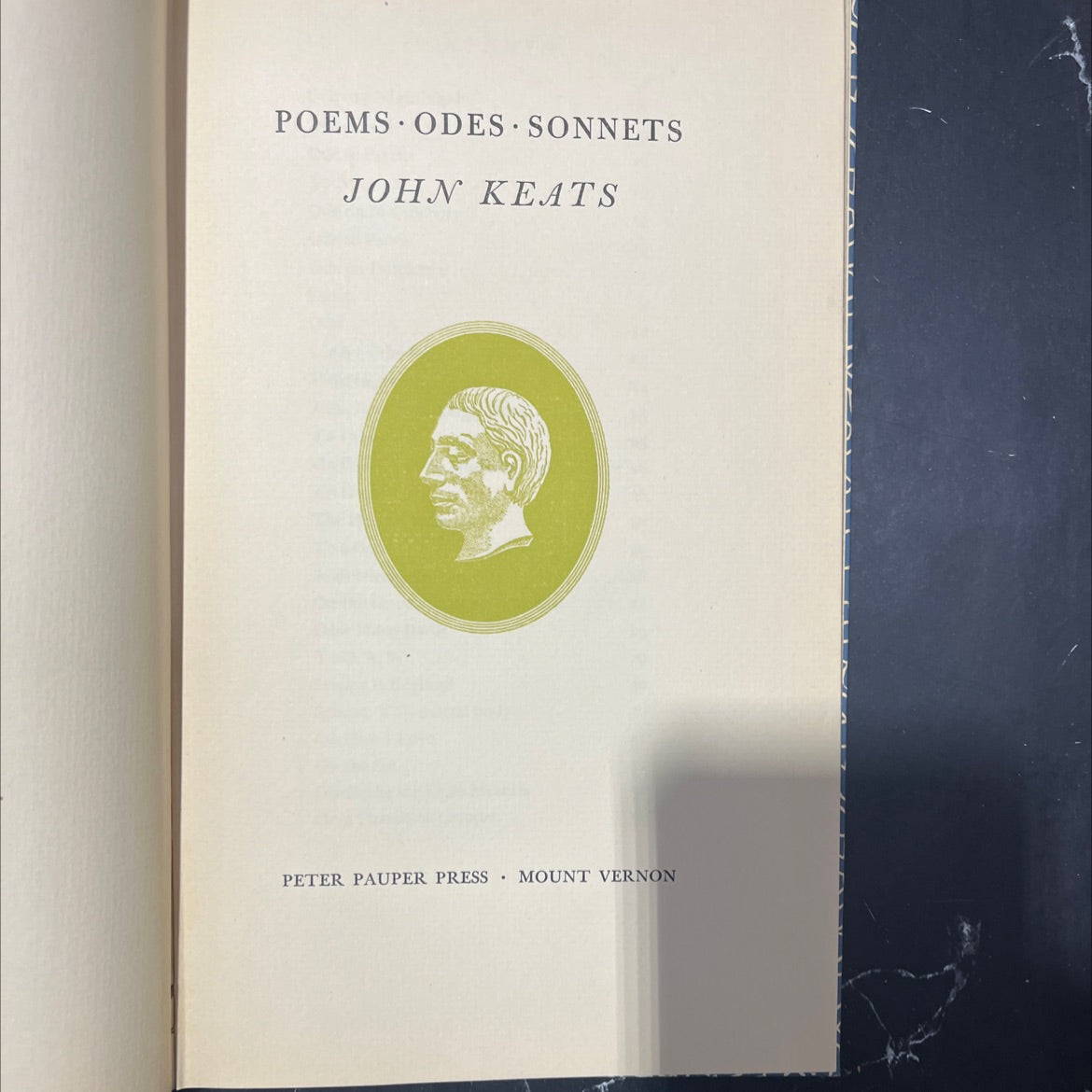 poems odes sonnets book, by john keats, 1970 Hardcover image 2