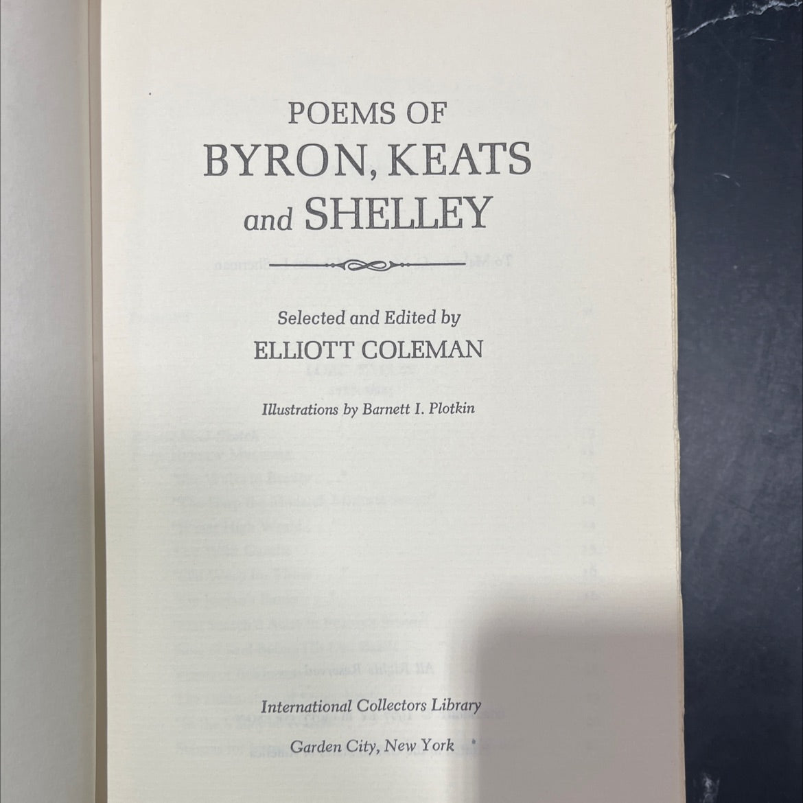 poems of byron, keats and shelley book, by elliott coleman, 1967 Hardcover image 2