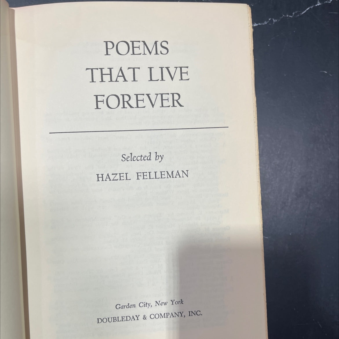 poems that live forever book, by hazel felleman, 1965 Hardcover image 2