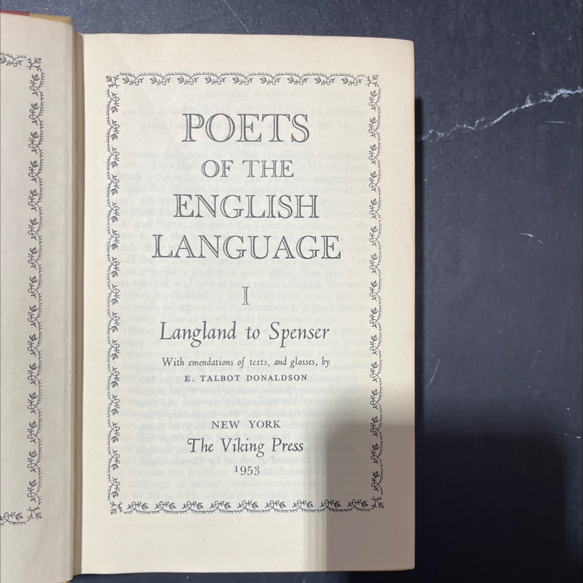 poets of the english language i langland to spenser book, by e. talbot donaldson, 1953 Hardcover image 2