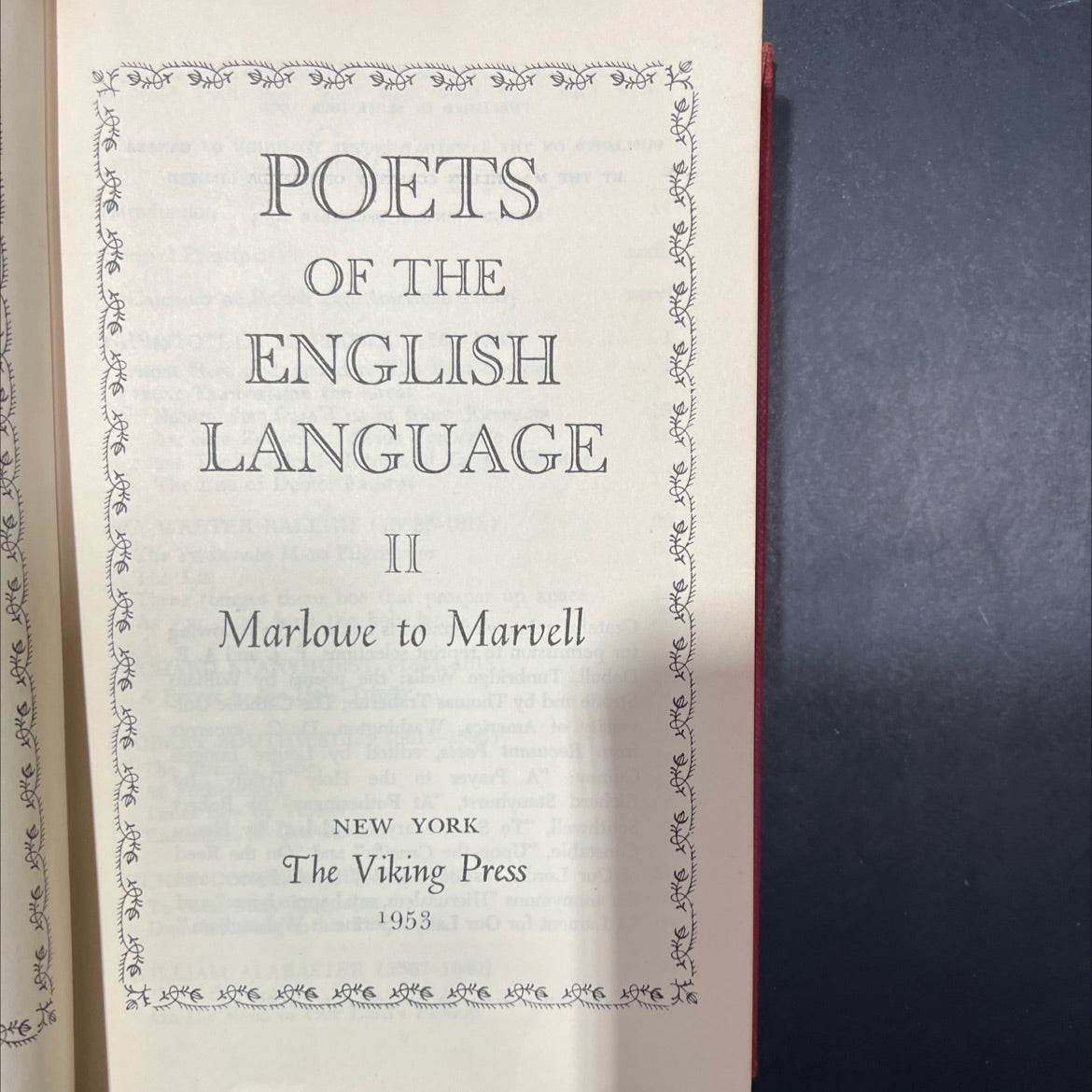 poets of the english language ii marlowe to marvell book, by unknown, 1953 Hardcover image 2