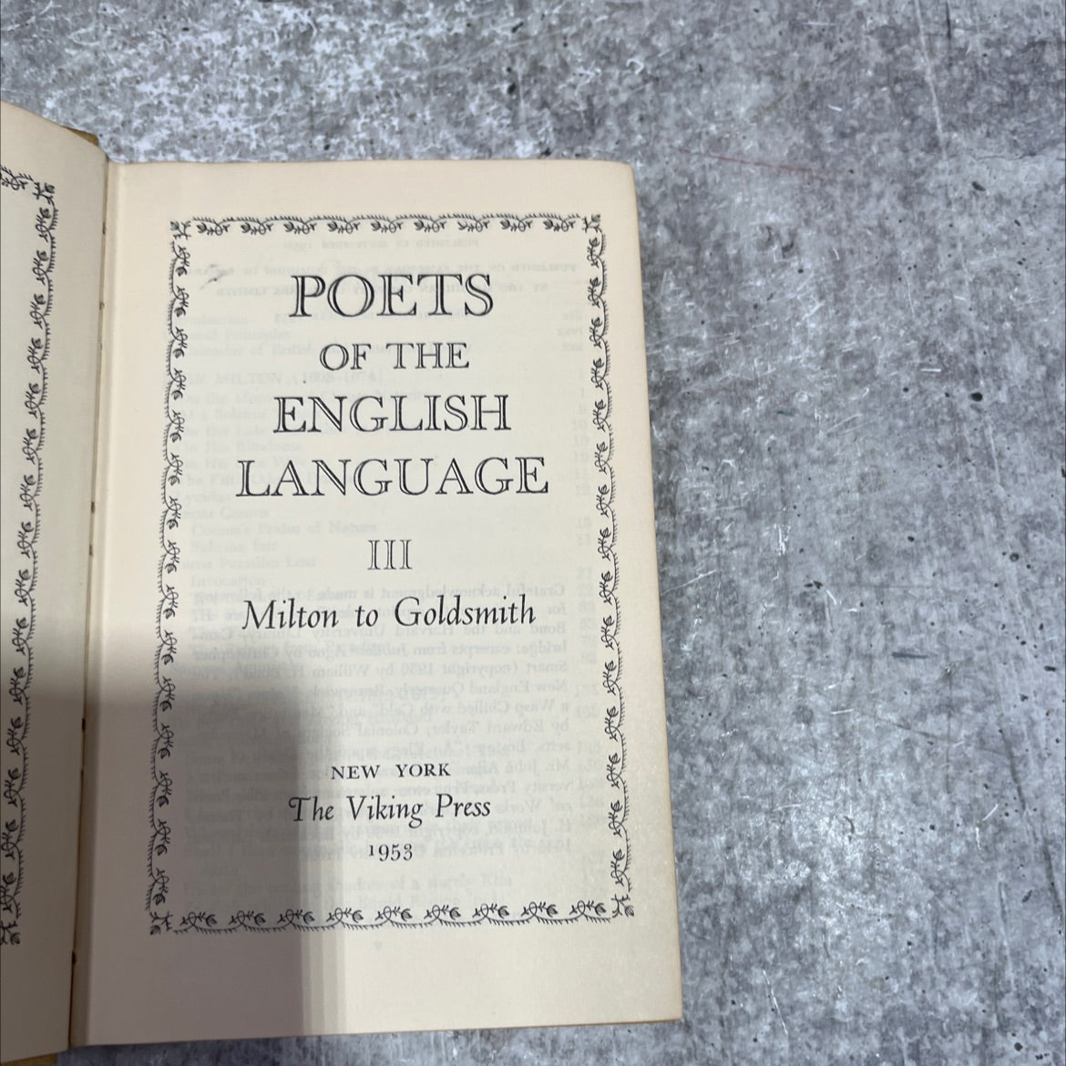 poets of the english language iii milton to goldsmith book, by unknown, 1953 Hardcover image 2