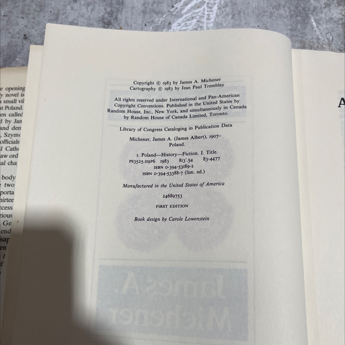 poland book, by james a. michener, 1983 Hardcover image 3