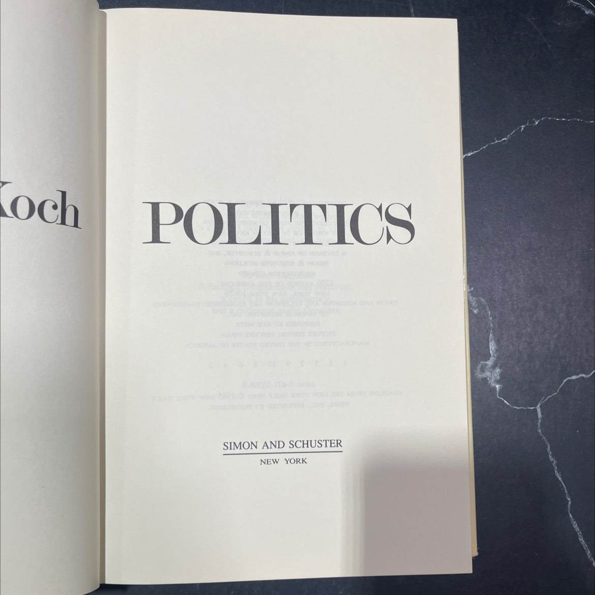 politics book, by edward i. koch, 1985 Hardcover image 2