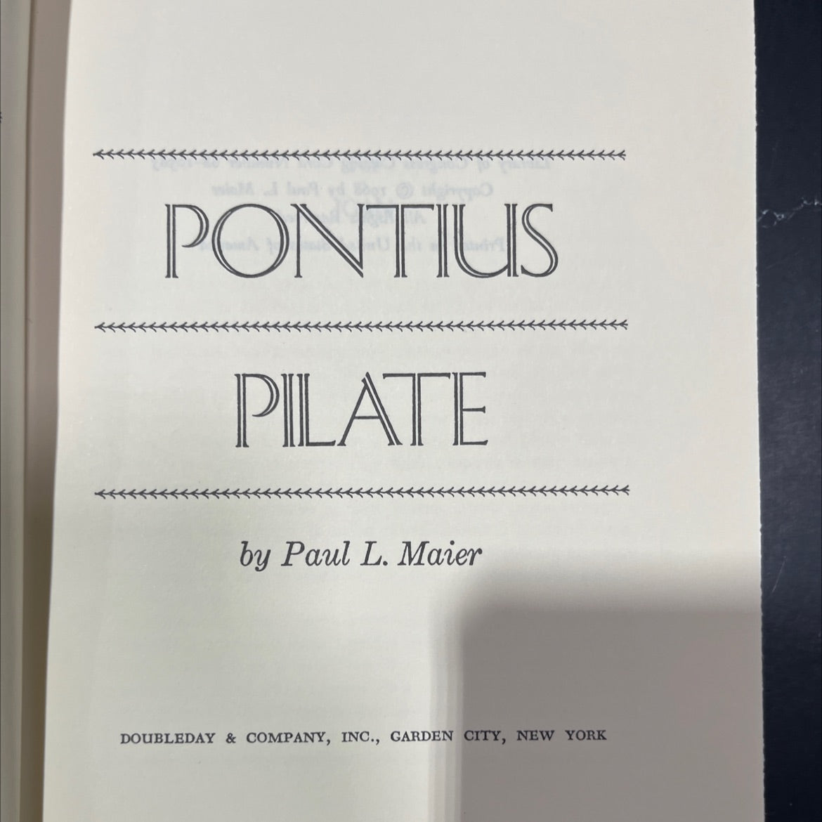 pontius pilate book, by Paul L. Maier, 1968 Hardcover image 2