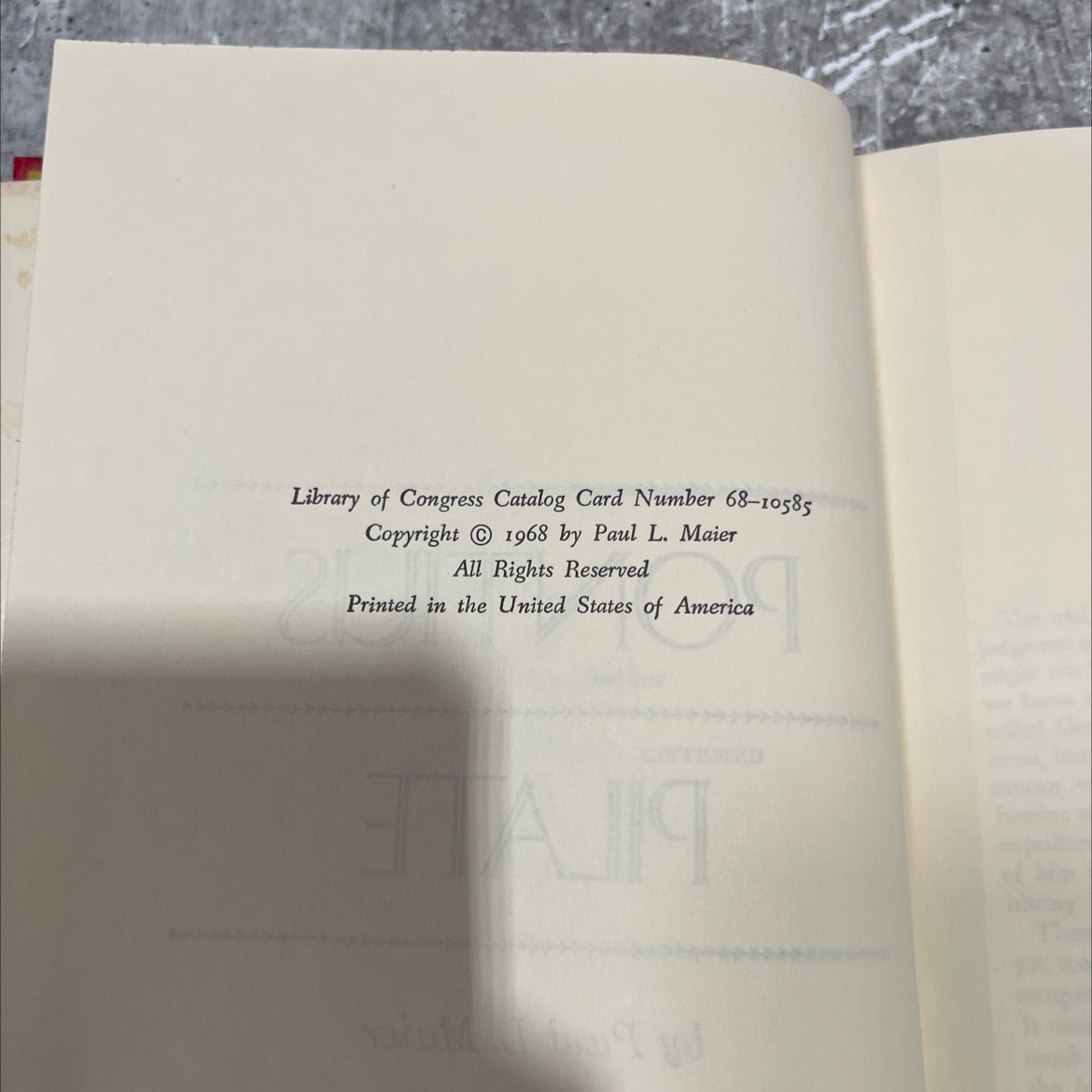 pontius pilate book, by Paul L. Maier, 1968 Hardcover image 3