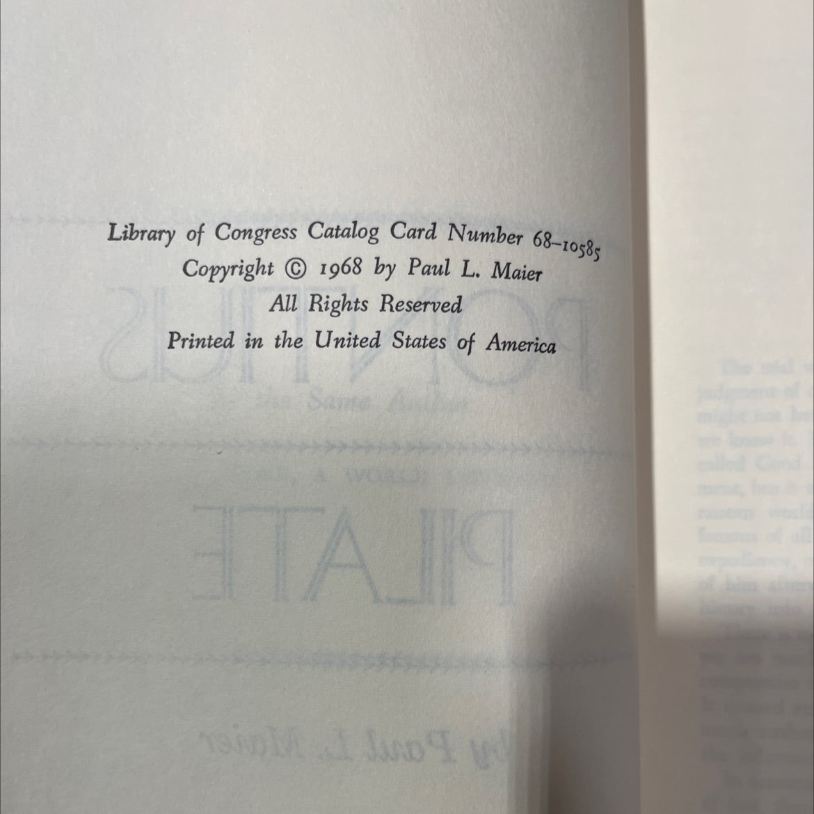 pontius pilate book, by Paul L. Maier, 1968 Hardcover image 3