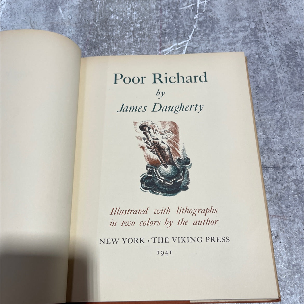 poor richard book, by james daugherty, 1941 Hardcover image 2
