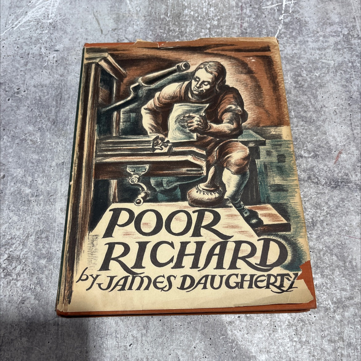 poor richard book, by james daugherty, 1941 Hardcover image 1
