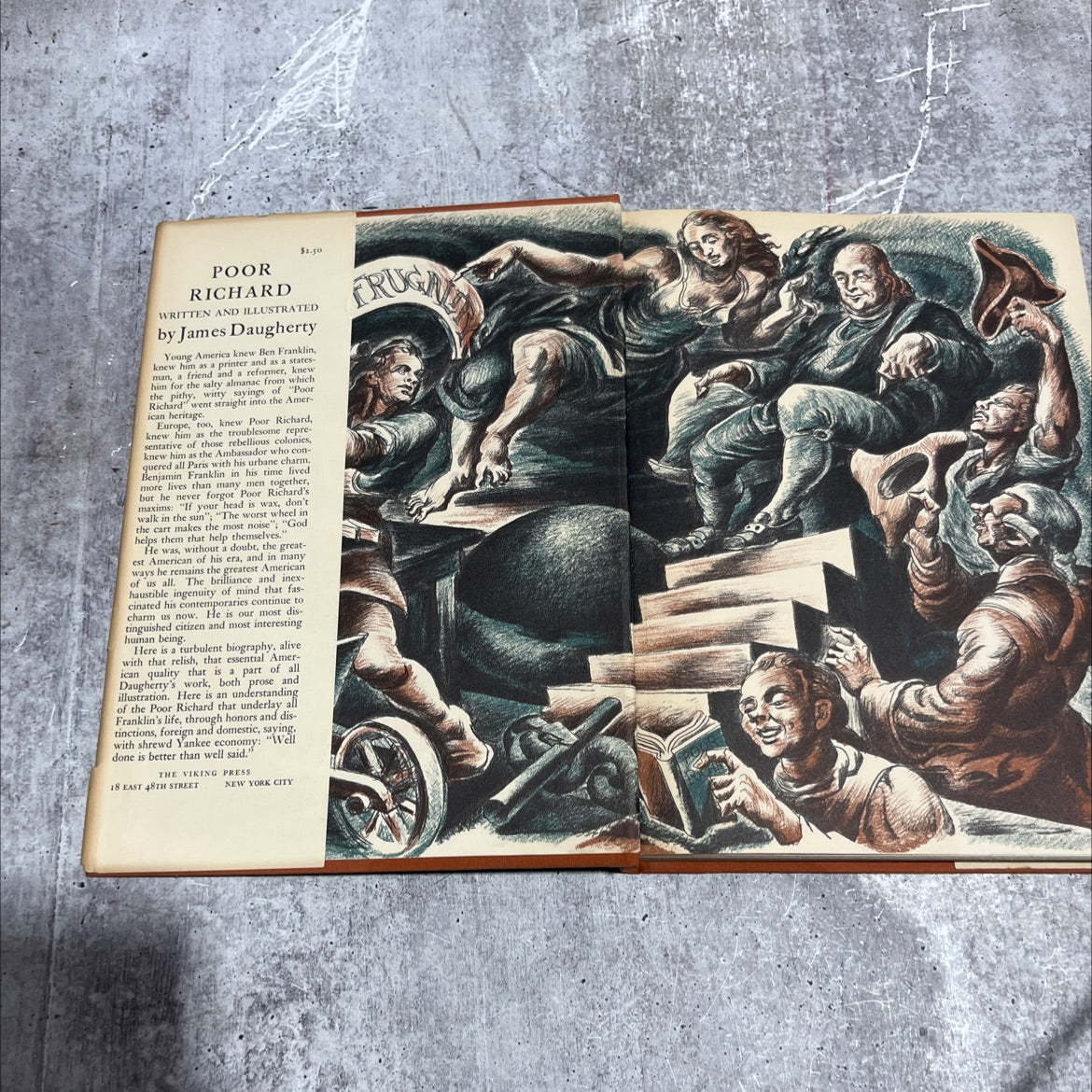 poor richard book, by james daugherty, 1941 Hardcover image 4
