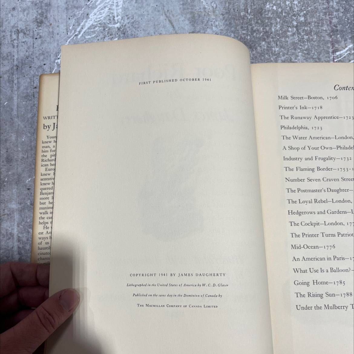 poor richard book, by james daugherty, 1941 Hardcover image 3