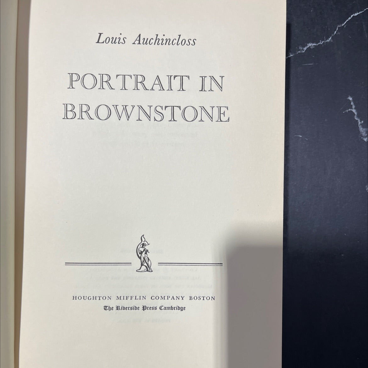 portrait in brownstone book, by louis auchincloss, 1962 Hardcover image 2