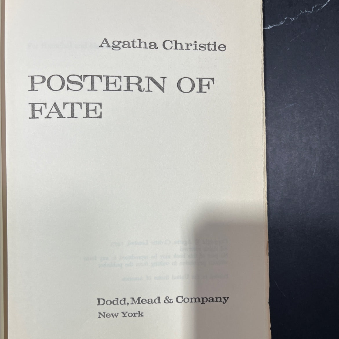 postern of fate book, by agatha christie, 1973 Hardcover image 2