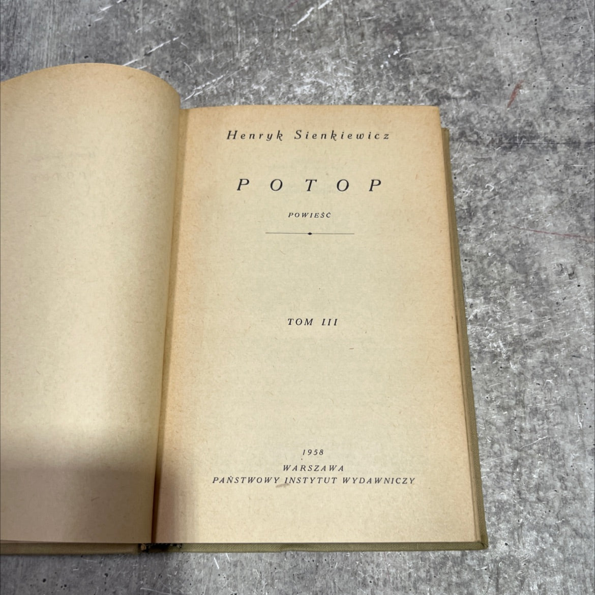 potop powieść tom lii book, by henryk sienkiewicz, 1958 Hardcover image 2