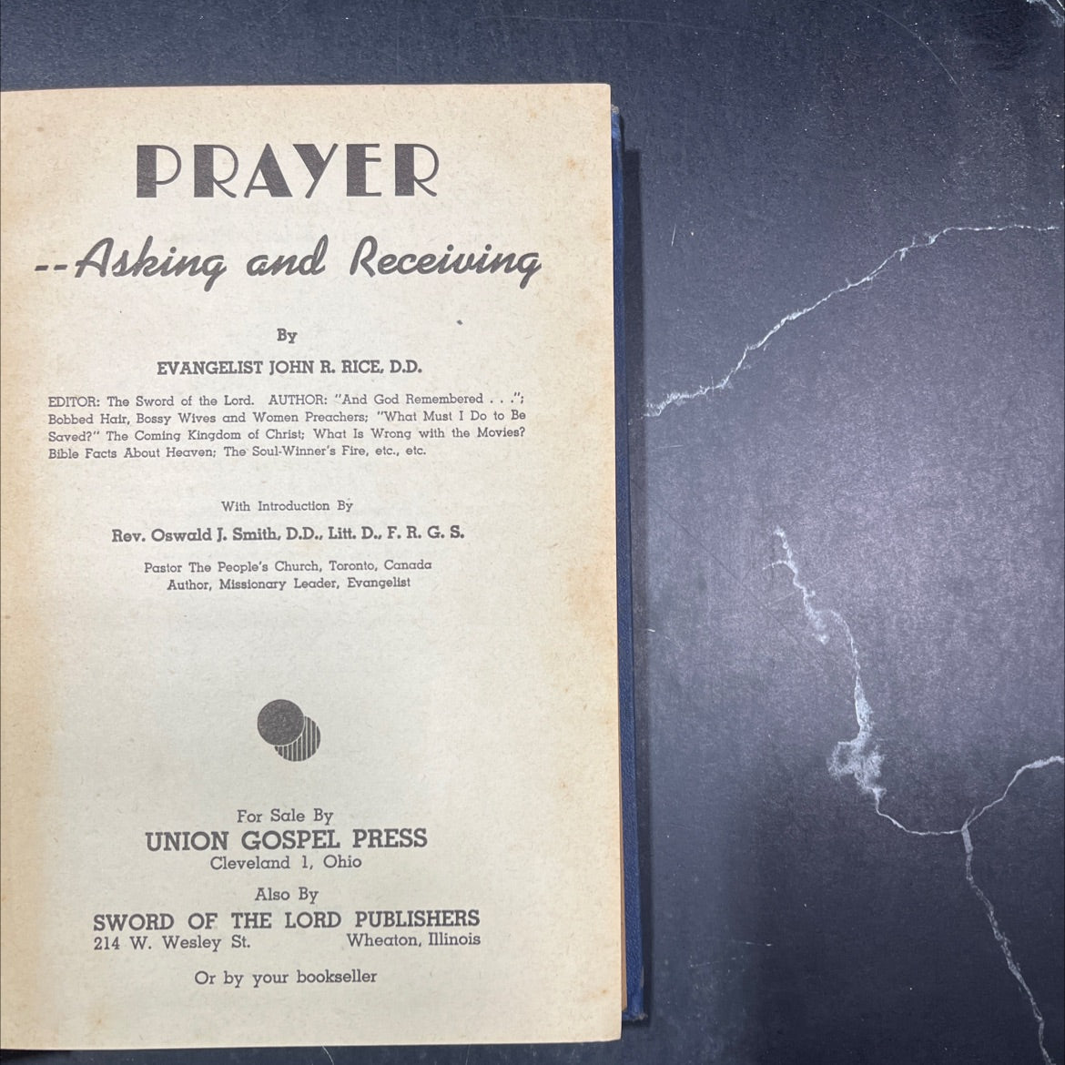 prayer --asking and receiving book, by evangelist john r. rice, d.d., 1945 Hardcover image 2