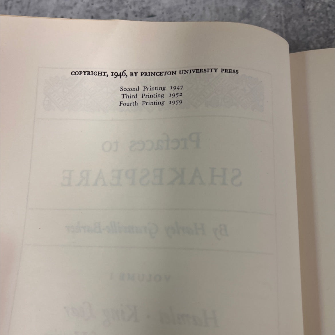 prefaces to shakespeare volume i book, by harley granville-barker, 1959 Hardcover image 3