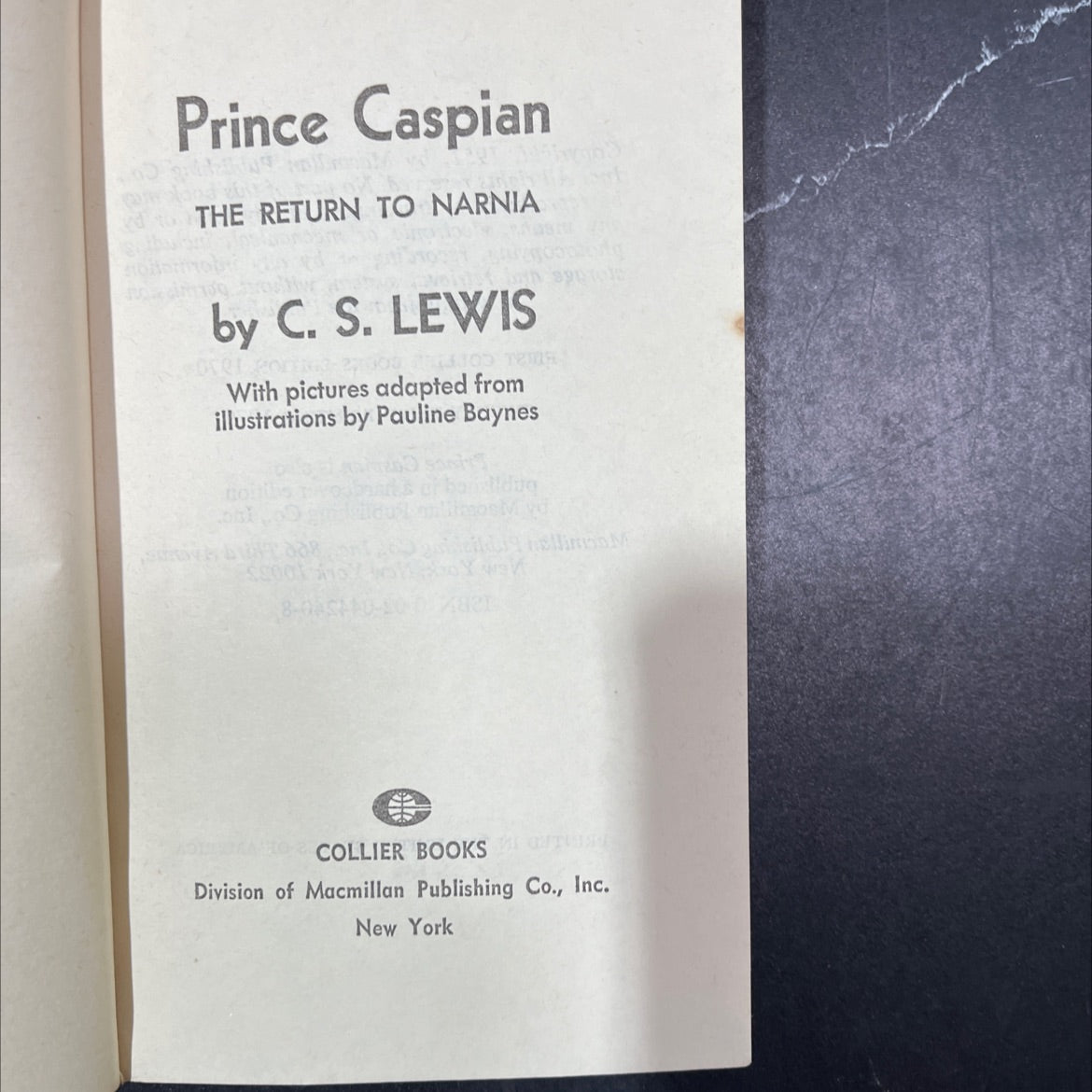 prince caspian to the return to narnia book, by c. s. lewis, 1979 Paperback image 2