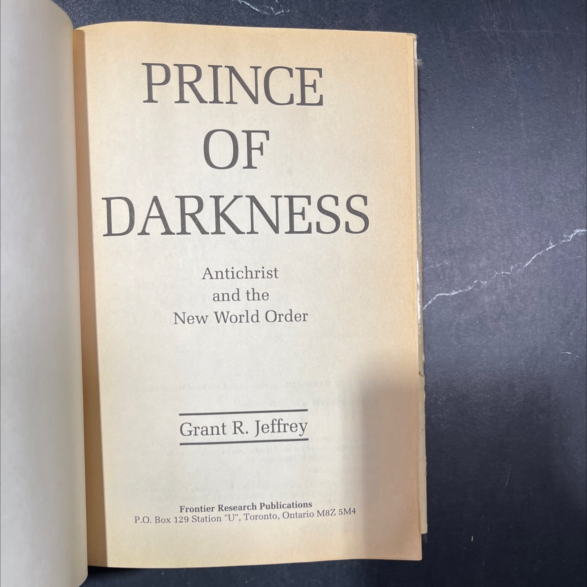 prince of darkness antichrist and the new world order book, by Grant R. Jeffrey, 1994 Hardcover image 2