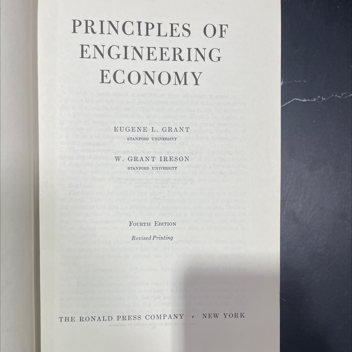 principles of engineering economy book, by eugene l. grant, w. grant ireson, 1964 Hardcover image 2