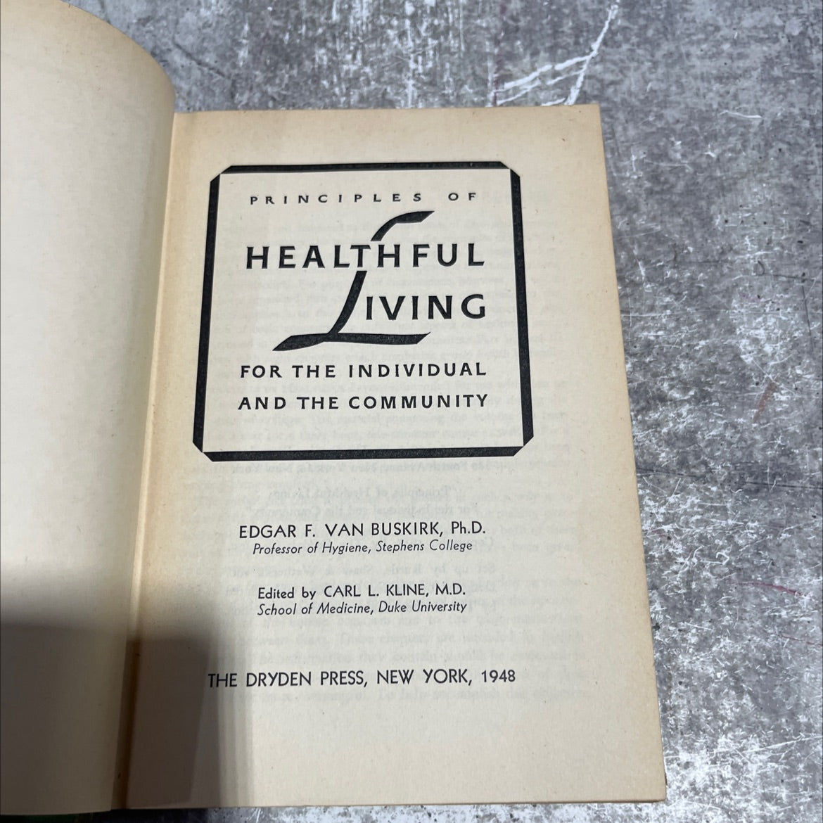 principles of healthful living for the individual and the community book, by edgar f. van buskirk, 1948 Hardcover image 2