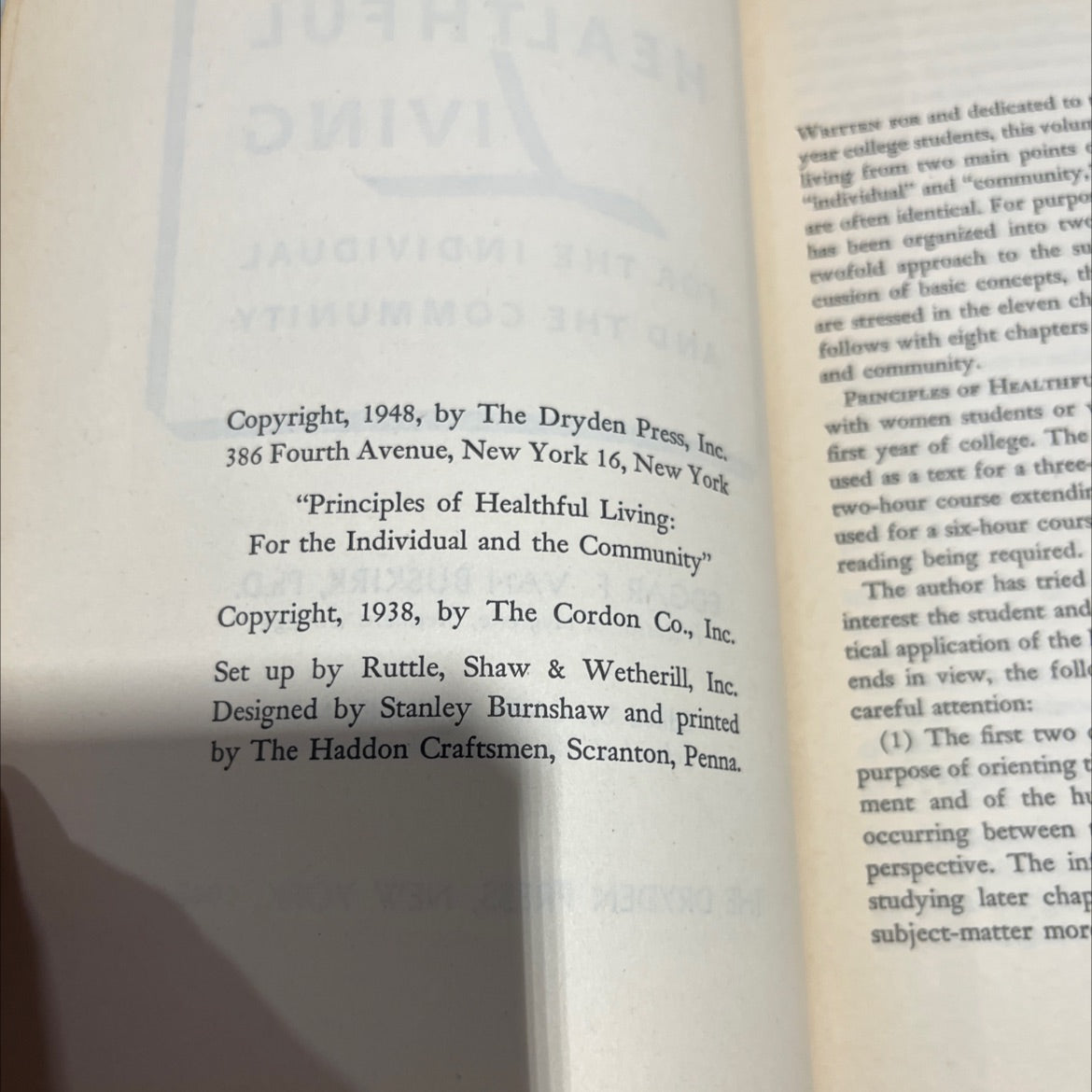 principles of healthful living for the individual and the community book, by edgar f. van buskirk, 1948 Hardcover image 3