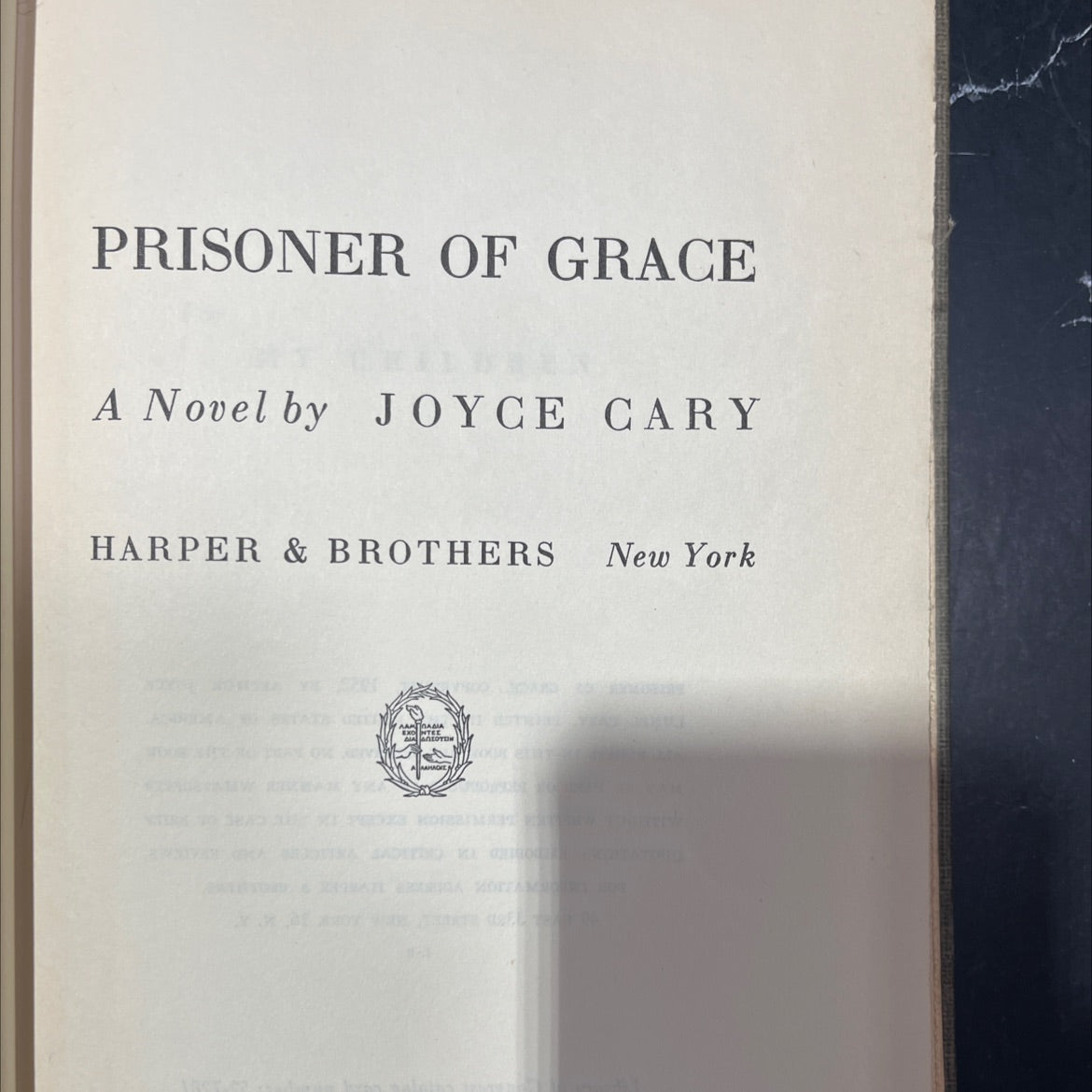 prisoner of grace book, by joyce cary, 1952 Hardcover image 2