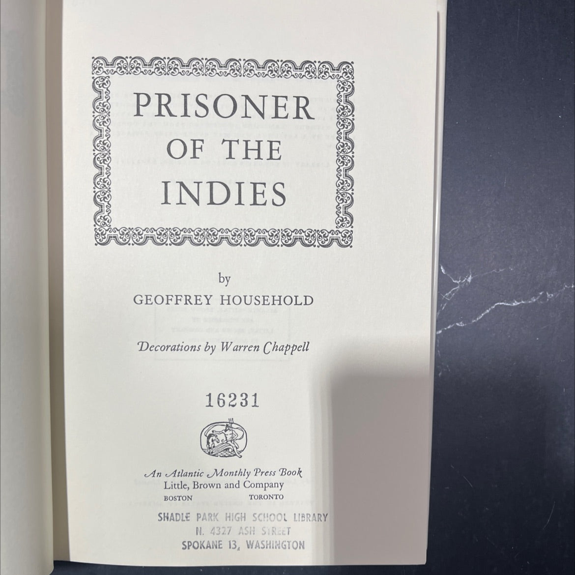 prisoner of the indies book, by geoffrey household, 1970 Hardcover image 2